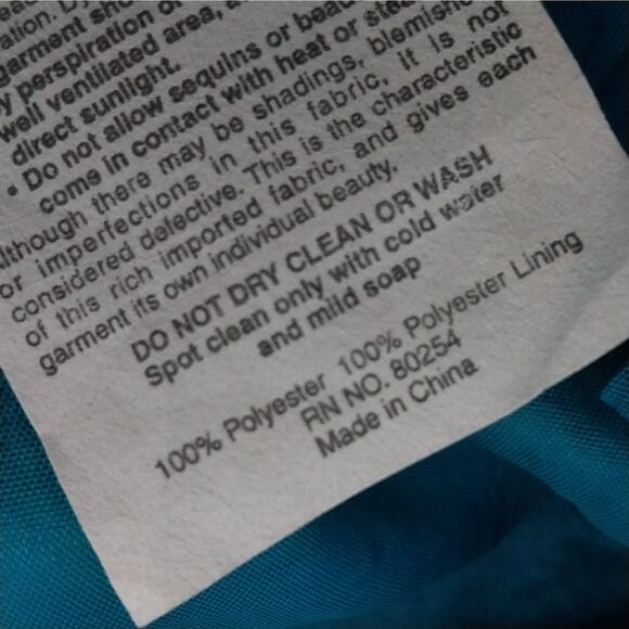 LEGENDS! TURQUOISE BLUE/GREEN IRIDESCENT MAGNIFICENTLY BEADED GOWN, DRESS! SZ 16 - Picture 10 of 11